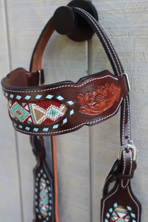 33094A53 4ED6 4BEC 925D 7C7FCA31FE81 scaled Dark Oiled Beaded Headstall with Buckstitch