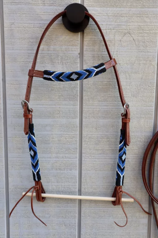 02BC5AF0 EFE9 4313 836F B2F9CB55A268 scaled Blue wrapped Beaded Headstall with Reins