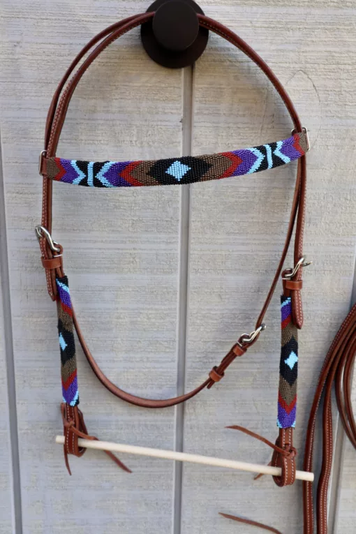 53DD9BD8 3C33 4264 8CAC D17F56A1322D scaled Beaded Headstall with Reins