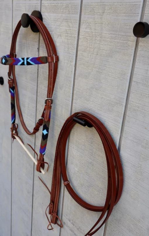 79208D44 835A 4BC0 90AF CFD2C80FC9F1 scaled Beaded Headstall with Reins