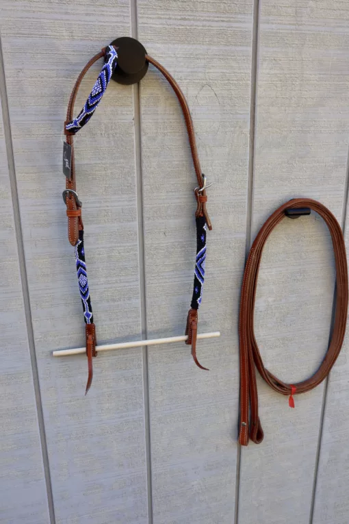 F4DE44BE 1E04 464D 83DD EE1BF756F8DC scaled One Ear beaded Headstall with Reins