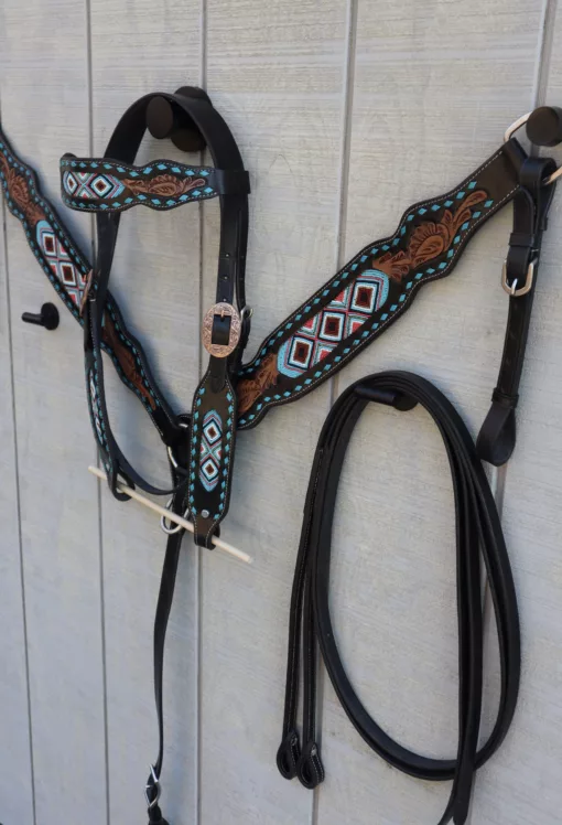 BF49B33C 05D3 4487 BD73 132B7E19D7AD scaled Turquoise/Pink Beaded Tack Set