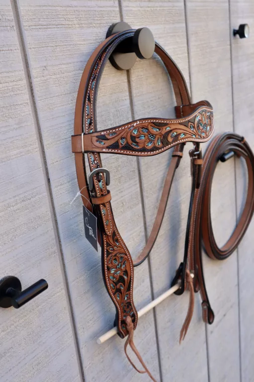 ED94DB22 4EF6 45A6 8332 9C607603368C scaled Hand Tooled/Painted Headstall