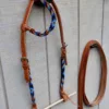 IMG 3823 One Ear beaded Headstall with Reins