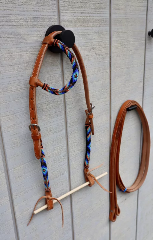 IMG 3823 scaled One Ear beaded Headstall with Reins